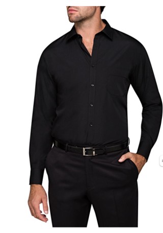 Van Heusen Mens Classic Relaxed Fit Shirt-:Black